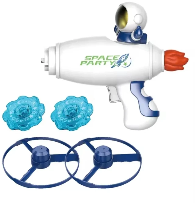 Main image of 2 in 1 Flying Disc Launcher Toy for Kids, Flying Saucer and Gyro set, Outdoor