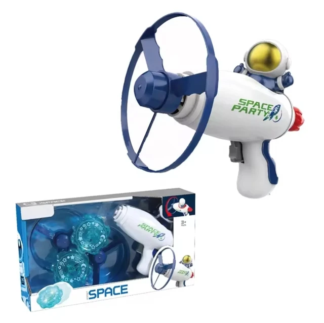 Alt view image 5 of 6 - 2 in 1 Flying Disc Launcher Toy for Kids, Flying Saucer and Gyro set, Outdoor