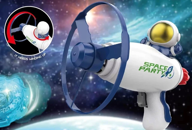 Alt view image 6 of 6 - 2 in 1 Flying Disc Launcher Toy for Kids, Flying Saucer and Gyro set, Outdoor