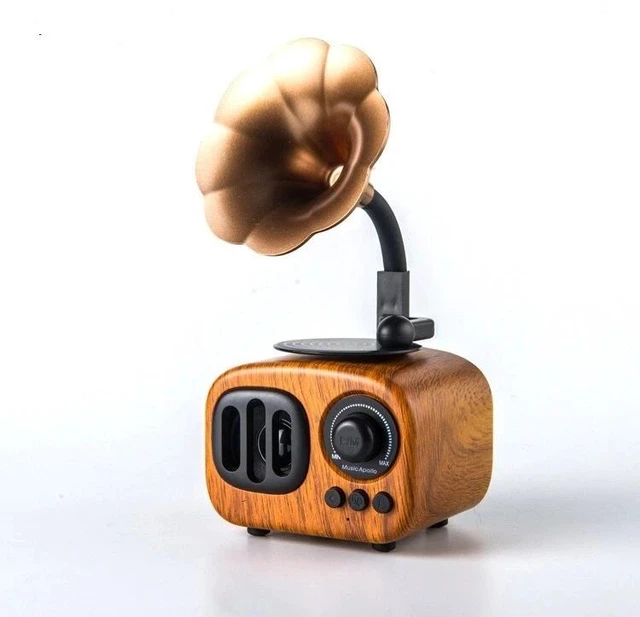 Main image of Retro Bluetooth Speaker with FM radio - Portable Vintage Wireless Speaker