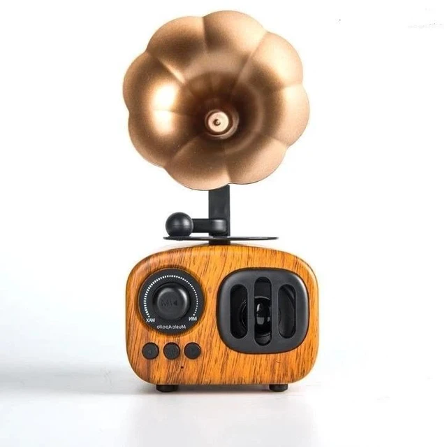 Alt view image 2 of 5 - Retro Bluetooth Speaker with FM radio - Portable Vintage Wireless Speaker