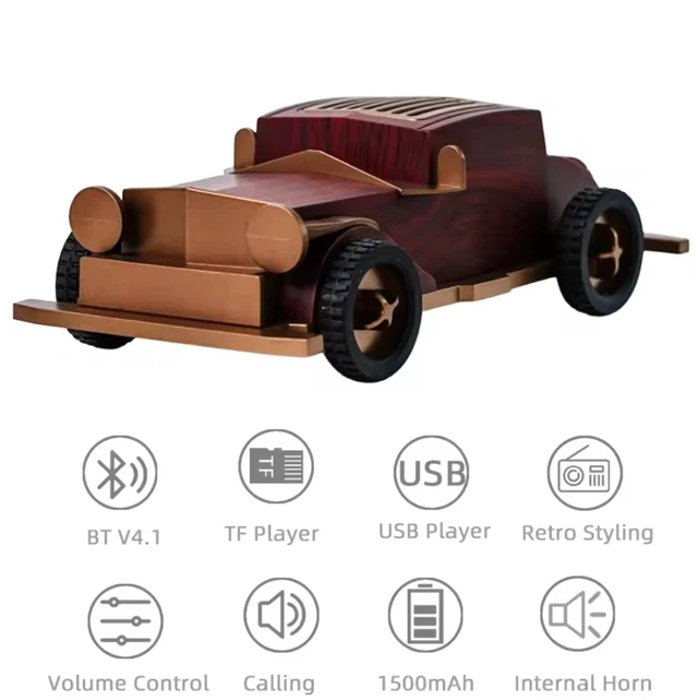 Alt view image 3 of 7 - Retro Bluetooth Speaker with FM Radio. vintage Portable Bluetooth speaker