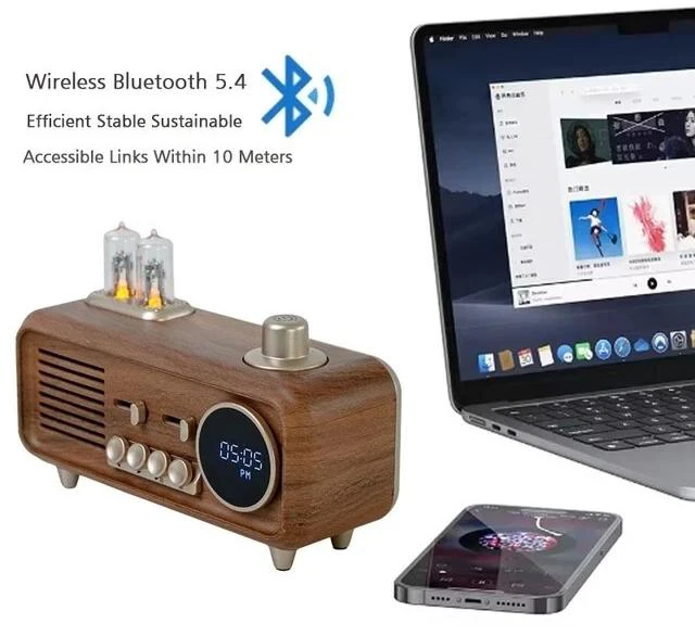 Alt view image 4 of 7 - Retro Bluetooth Speaker with FM Radio & clock-vintage Portable Bluetooth speaker