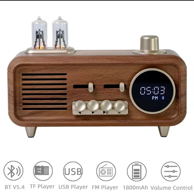 Alt view image 3 of 7 - Retro Bluetooth Speaker with FM Radio & clock-vintage Portable Bluetooth speaker