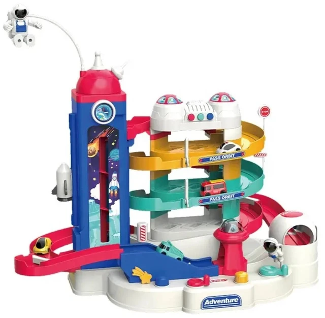 Main image of Kids Track car Toys,Adventure Tower Parking lot Tracks Toy electric parking ramp