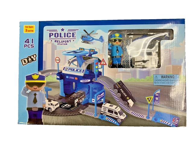 Alt view image 5 of 6 - 41Pcs Police Station Toy Cars Playset - Blue for Boys, Ages 3+