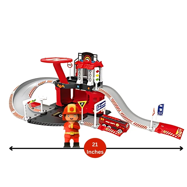 Alt view image 2 of 7 - 43pc Fire Station Rescue Toy Cars Playset, Red, for Girls, Ages 3+