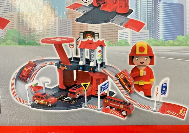 Alt view image 3 of 7 - 43pc Fire Station Rescue Toy Cars Playset, Red, for Girls, Ages 3+