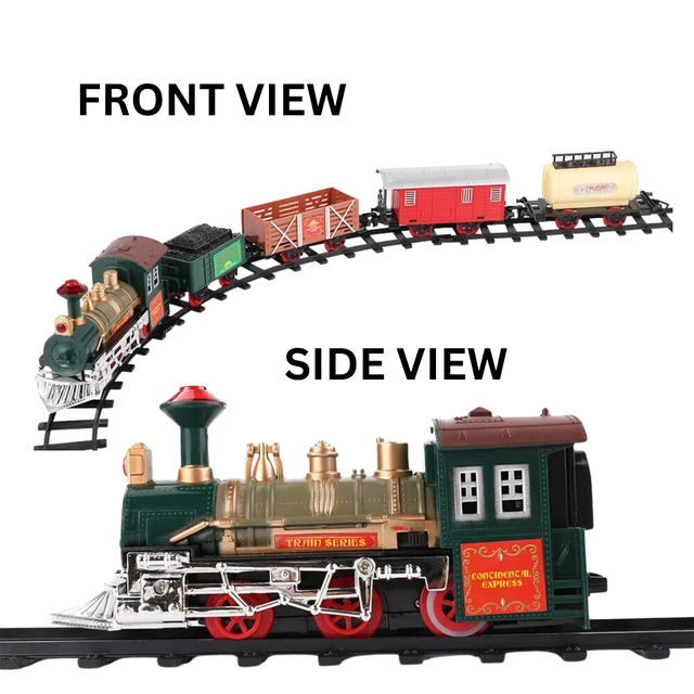 Alt view image 5 of 7 - 16 PCS Luxury Electric Train Toy Set For Kida w/ Lights Sound - 53" x 30" Track