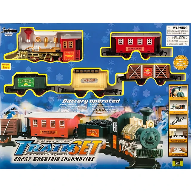 Alt view image 2 of 7 - 16 PCS Luxury Electric Train Toy Set For Kida w/ Lights Sound - 53" x 30" Track