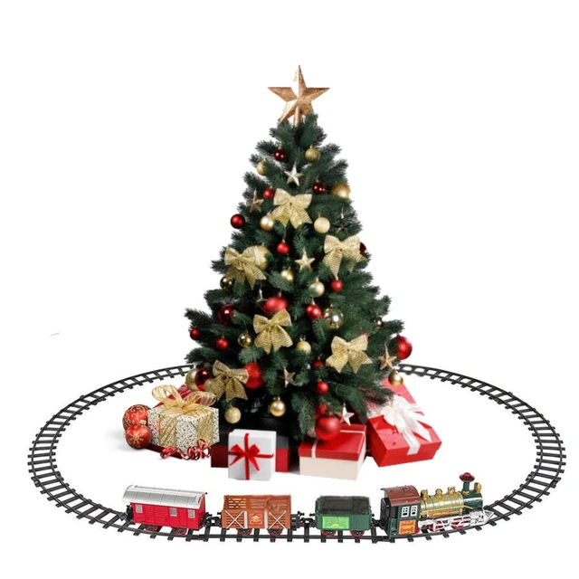Alt view image 3 of 7 - 16 PCS Luxury Electric Train Toy Set For Kida w/ Lights Sound - 53" x 30" Track