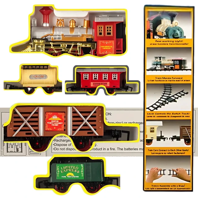 Alt view image 4 of 7 - 16 PCS Luxury Electric Train Toy Set For Kida w/ Lights Sound - 53" x 30" Track