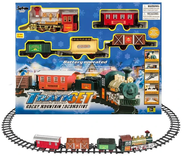 Main image of 16 PCS Luxury Electric Train Toy Set For Kida w/ Lights Sound - 53" x 30" Track