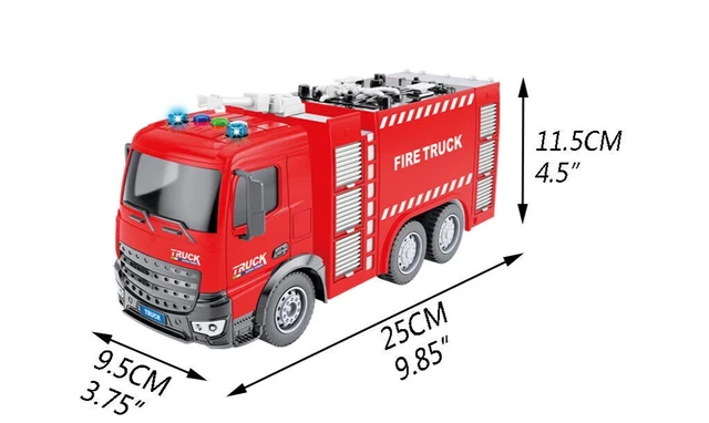 Alt view image 2 of 6 - 2 Packs - Friction Rescue & Construction Trucks w/ Light & Sound - 11 Inches