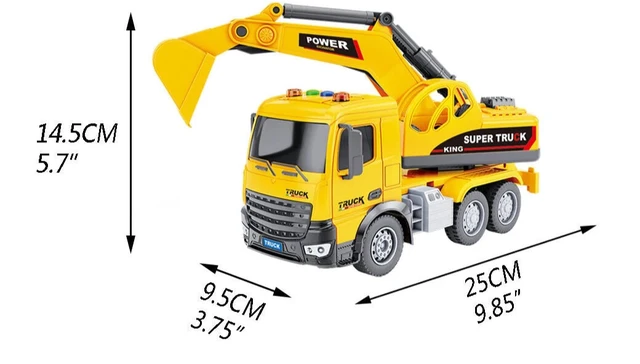 Alt view image 3 of 6 - 2 Packs - Friction Rescue & Construction Trucks w/ Light & Sound - 11 Inches