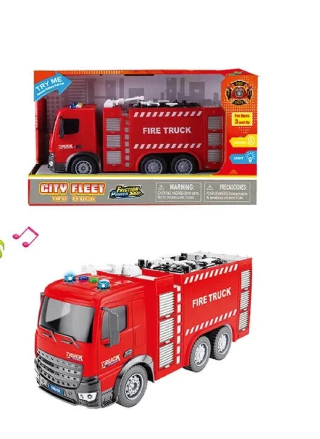Alt view image 5 of 6 - 2 Packs - Friction Rescue & Construction Trucks w/ Light & Sound - 11 Inches