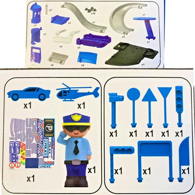 Alt view image 5 of 6 - DIY Police Fire Rescue Cars Truck Helicopter Build Toy for Boys & Girls - 2 Pack