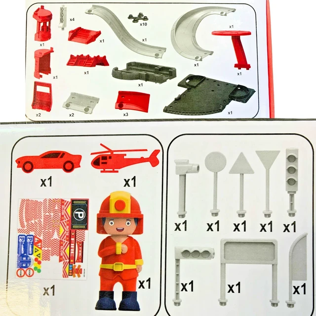 Alt view image 4 of 6 - DIY Police Fire Rescue Cars Truck Helicopter Build Toy for Boys & Girls - 2 Pack