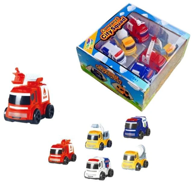 Main image of City Rescue Fire Brigade Toy Set - 6PC Fire Truck Emergency Playset Kids 3+