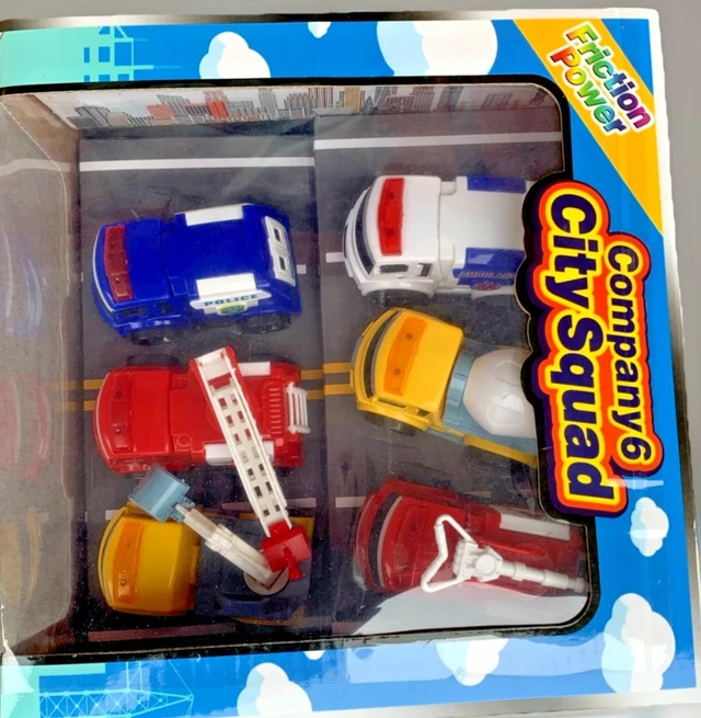 Alt view image 7 of 7 - City Rescue Fire Brigade Toy Set - 6PC Fire Truck Emergency Playset Kids 3+