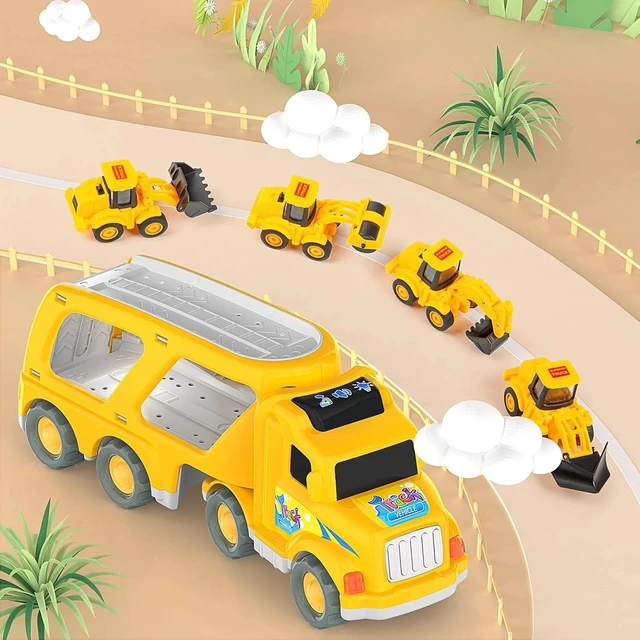 Alt view image 3 of 7 - 5-in-1 Friction-Powered Construction Truck Toy for Ages 3-6 - Perfect Gift!