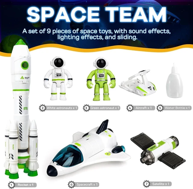 Alt view image 3 of 7 - Space Adventure Rocket Ship Toy Set for Kids with Lights and Sounds - Ages 3-12