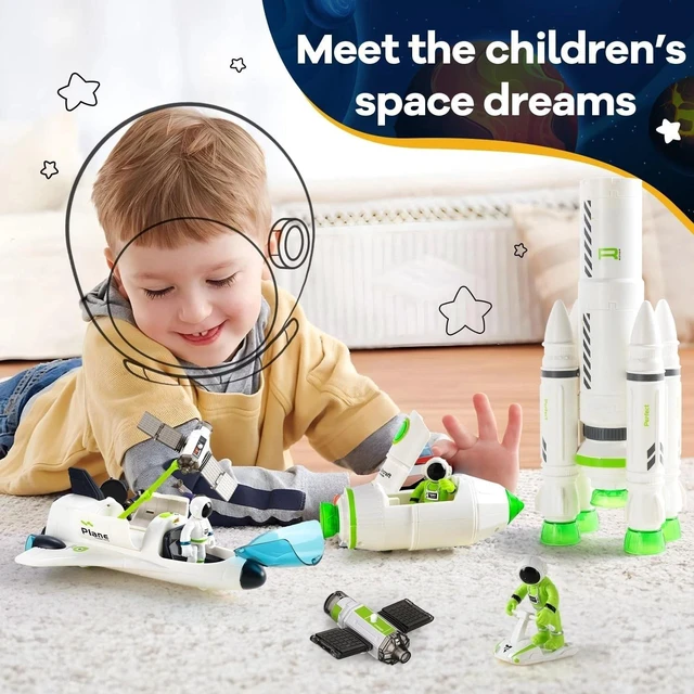 Alt view image 4 of 7 - Space Adventure Rocket Ship Toy Set for Kids with Lights and Sounds - Ages 3-12