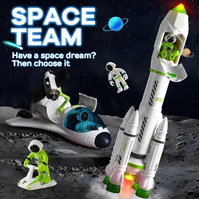 Main image of Space Adventure Rocket Ship Toy Set for Kids with Lights and Sounds - Ages 3-12