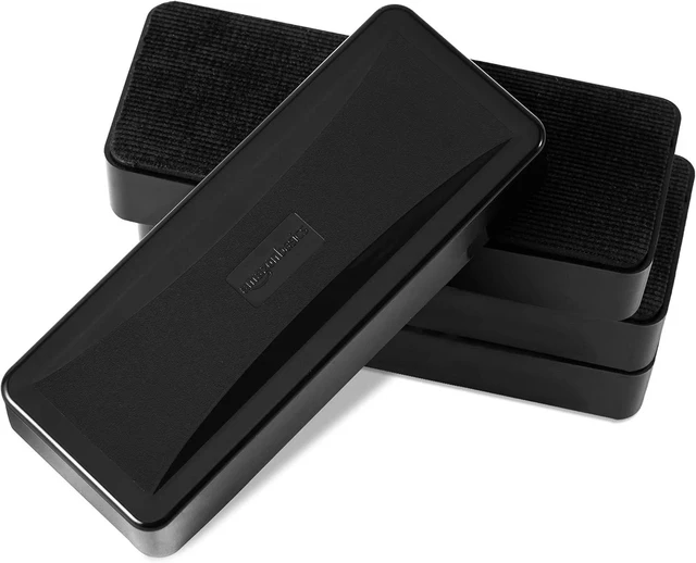 Alt view image 7 of 7 - 4-Pack Black Dry-Erase Whiteboard Erasers - Soft Pile for Gentle Cleaning