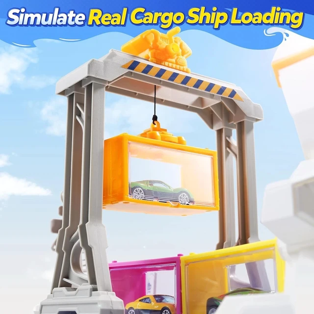 Alt view image 6 of 7 - Kids Cargo Ship Toy with Lights, Sounds, & Removable Containers - Learning Fun