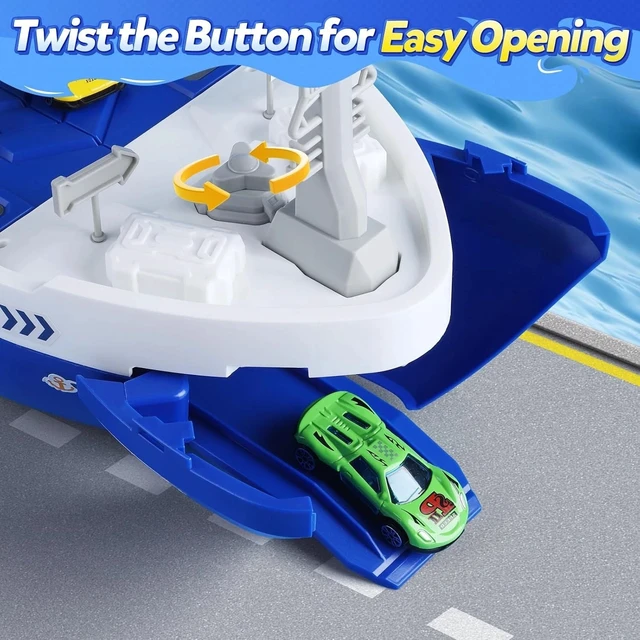 Alt view image 3 of 7 - Kids Cargo Ship Toy with Lights, Sounds, & Removable Containers - Learning Fun
