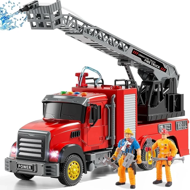 Main image of Durable Fire Truck Toy with Rotating Ladder & Water Tank - Perfect Gift for Kids