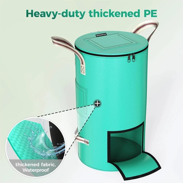 Alt view image 5 of 7 - Heavy-Duty 32 Gallon Compost Bin with Ventilation for Fast Decomposition