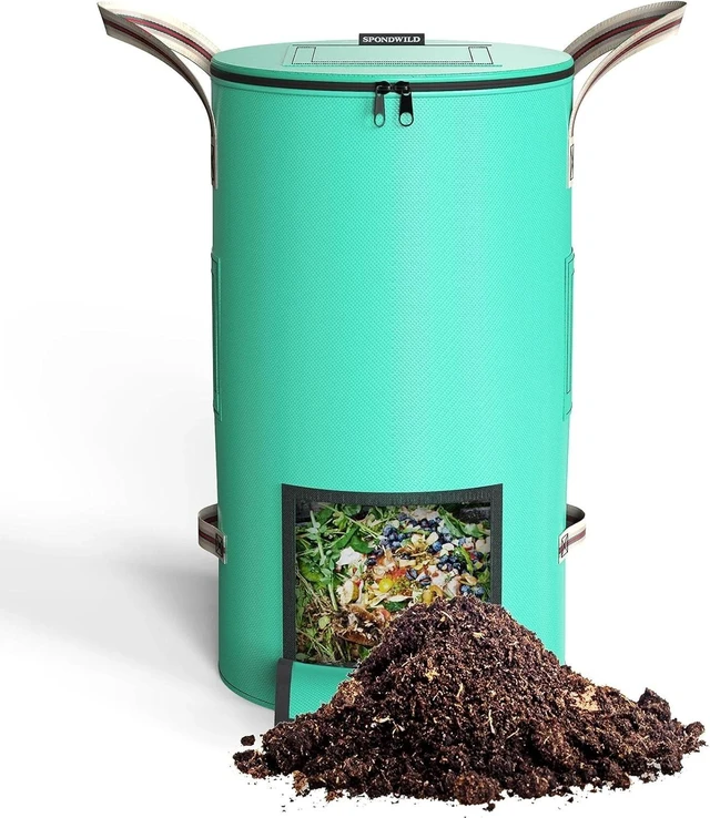 Main image of Heavy-Duty 32 Gallon Compost Bin with Ventilation for Fast Decomposition