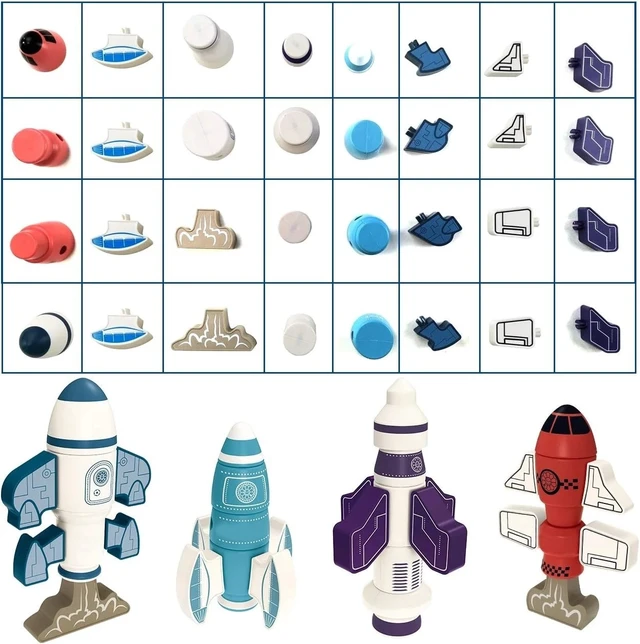Alt view image 7 of 7 - Creative 35-Piece Magnetic Robot Blocks for Kids - Safe & Fun Learning Toy