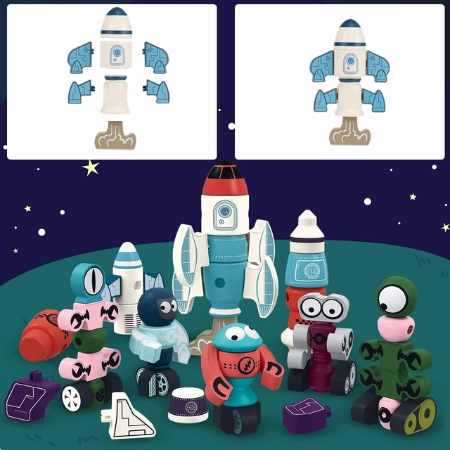 Alt view image 4 of 7 - Creative 35-Piece Magnetic Robot Blocks for Kids - Safe & Fun Learning Toy