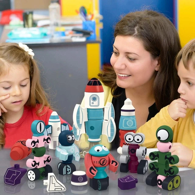 Alt view image 2 of 7 - Creative 35-Piece Magnetic Robot Blocks for Kids - Safe & Fun Learning Toy