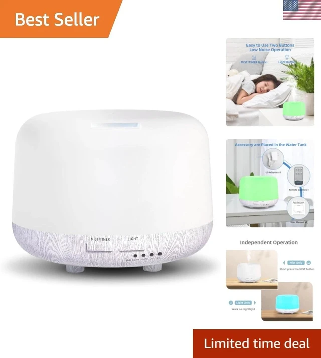 Alt view image 7 of 7 - 300ML Essential Oil Diffuser with Remote Control 8 Hour Aromatherapy Bliss