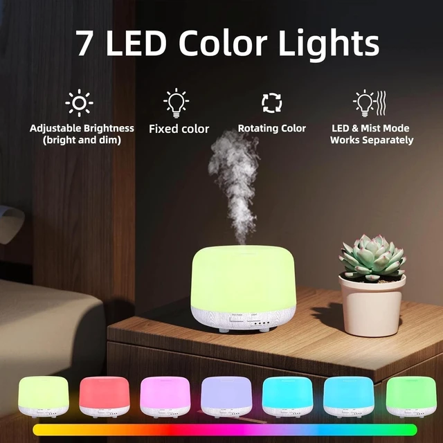 Alt view image 6 of 7 - 300ML Essential Oil Diffuser with Remote Control 8 Hour Aromatherapy Bliss