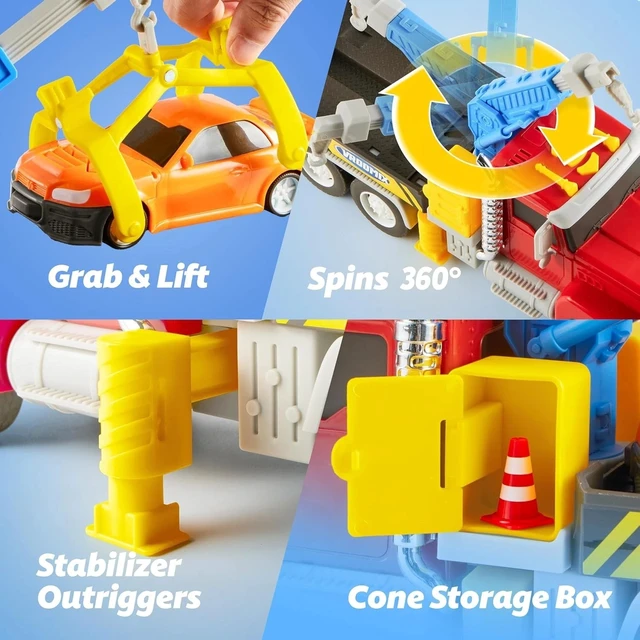 Alt view image 5 of 7 - Kids Tow Truck Toy with Lights and Sounds - Transforming Fun for Ages 3-7