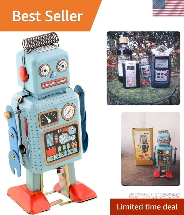 Alt view image 7 of 7 - Collectible Vintage Robot Toy - Manually Wound Retro Classic Design