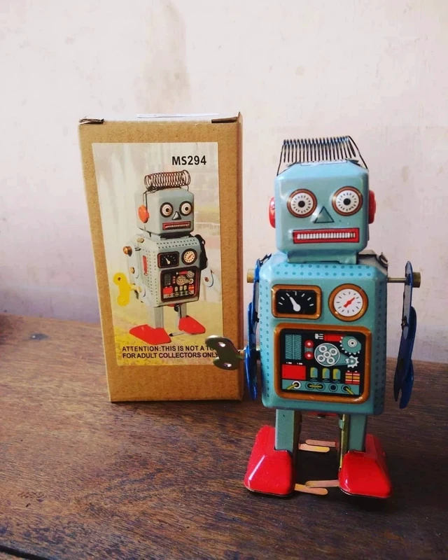 Alt view image 4 of 7 - Collectible Vintage Robot Toy - Manually Wound Retro Classic Design