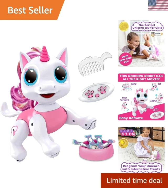 Alt view image 5 of 6 - Interactive Walking & Dancing Unicorn Robot - STEM Toy for Kids 3+, Rechargeable