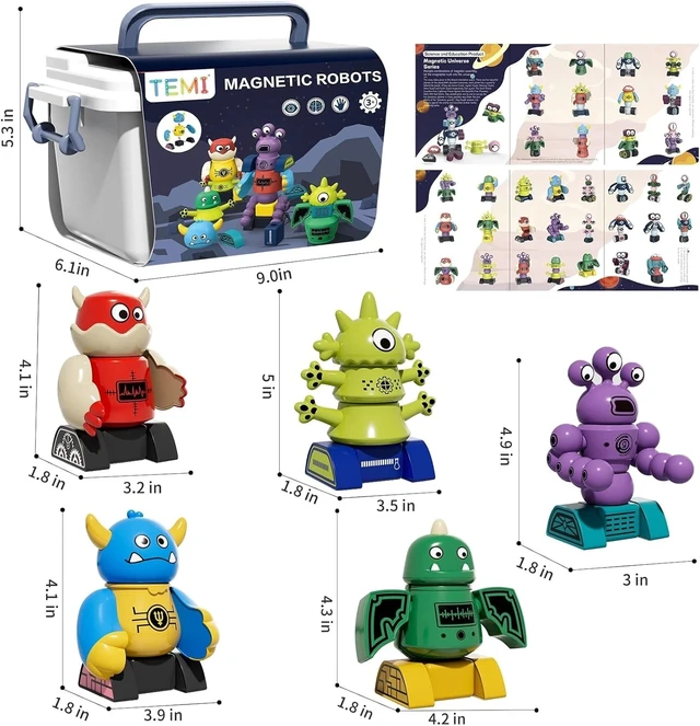 Alt view image 4 of 7 - Educational Magnetic Robot Toy for Toddlers - 35pcs, Creative Play for Ages 3-5