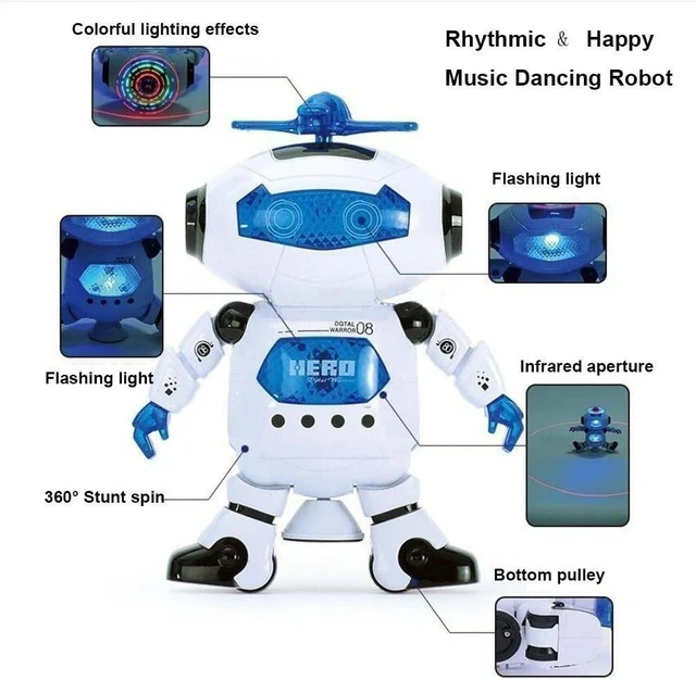 Alt view image 3 of 7 - Interactive Musical Robot Toy for Kids - Dancing and Spinning Delight