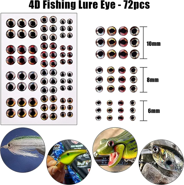 Alt view image 3 of 7 - 342pcs Fishing Lure Stickers & Eyes - 3D/4D/5D Holographic Design for DIY Crafts