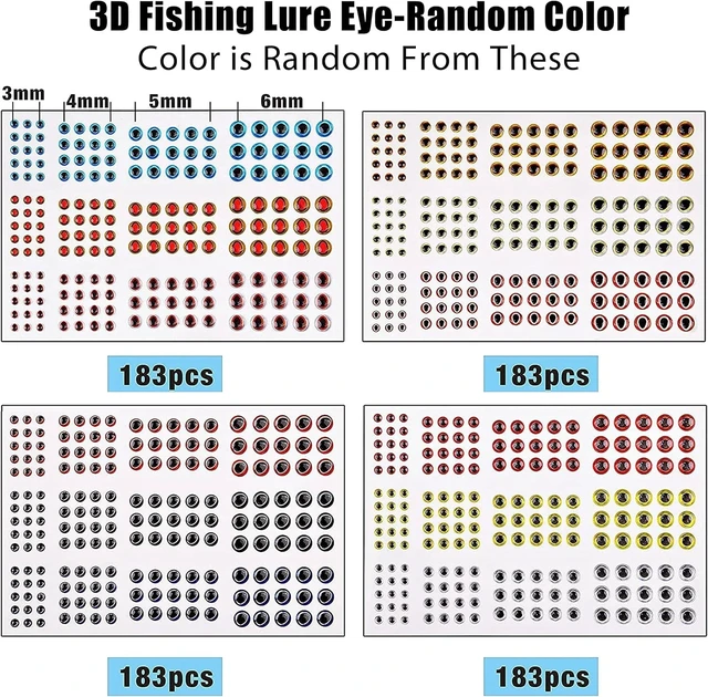 Alt view image 2 of 7 - 342pcs Fishing Lure Stickers & Eyes - 3D/4D/5D Holographic Design for DIY Crafts