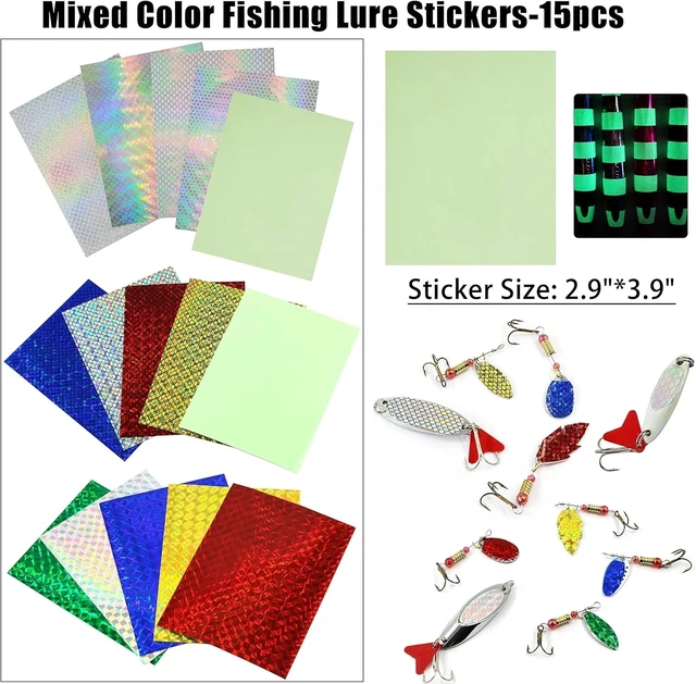 Alt view image 6 of 7 - 342pcs Fishing Lure Stickers & Eyes - 3D/4D/5D Holographic Design for DIY Crafts