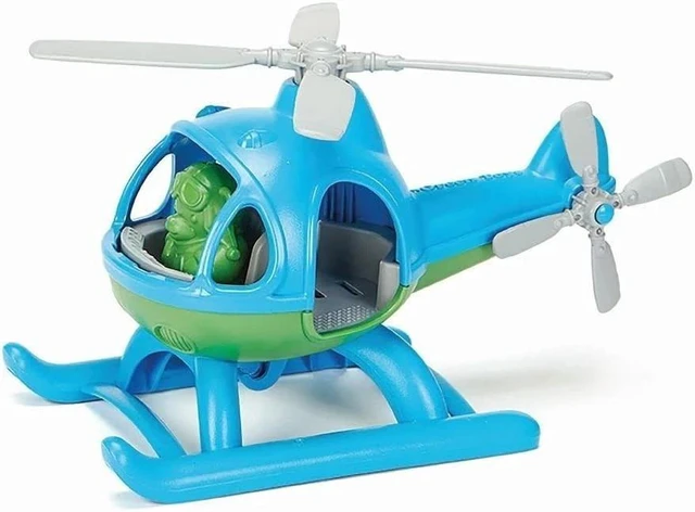 Main image of Lightweight Eco-Friendly Helicopter for Children - Includes Pilot Bear Character