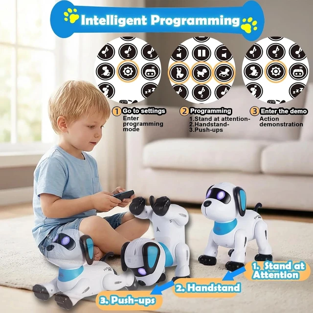 Alt view image 4 of 7 - Rechargeable Interactive Robot Dog with Dancing & Sound - Perfect for Ages 3-10